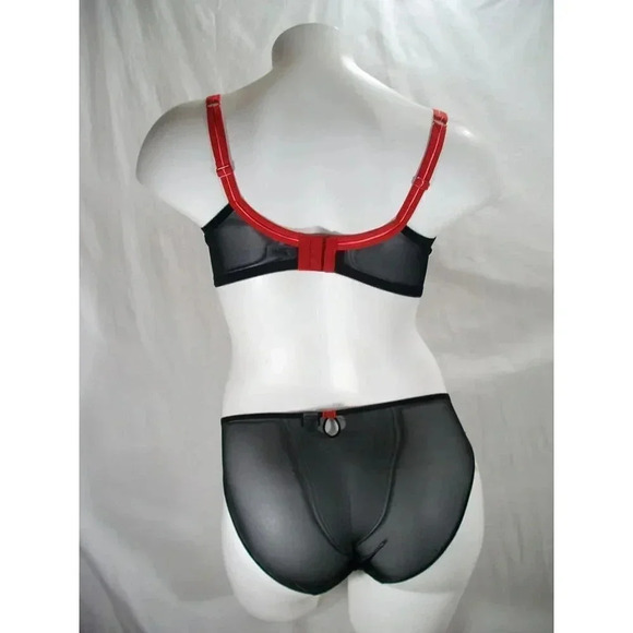 SMALL Paramour 675009 by Felina Ellie Hi Cut Bikini Panty Red Japanese Blossom - Picture 8 of 11